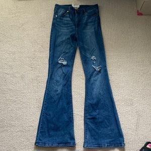 Flare Jeans- High Rise Dark Wash